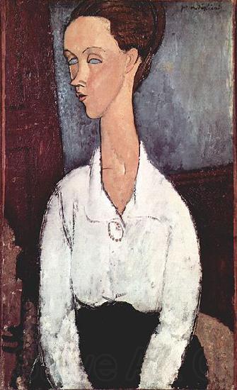 Amedeo Modigliani Portrat der Lunia Czechowska mit weiber Bluse Norge oil painting art